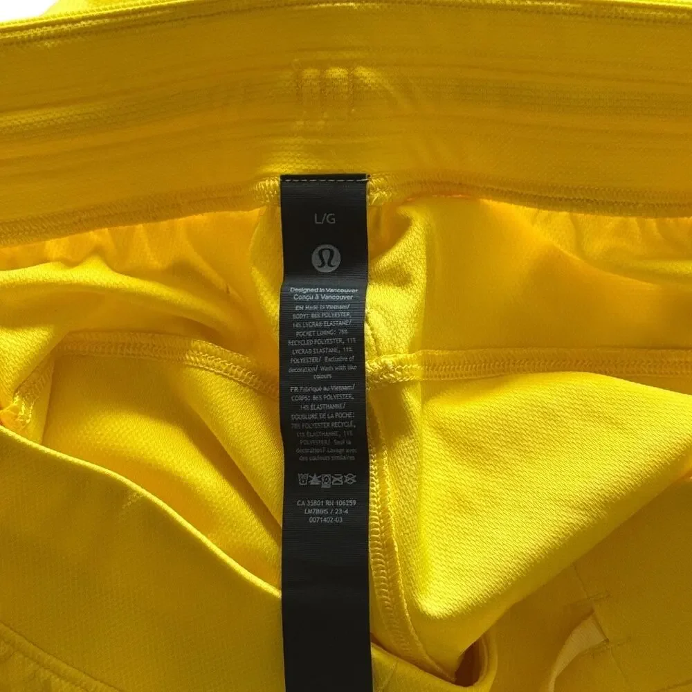 Lululemon License to Train Linerless Yellow Pique Short 7" - Picture 6 of 9